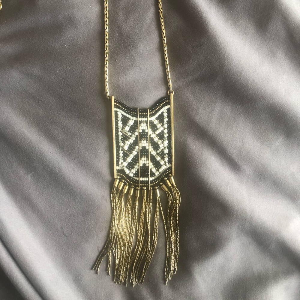 Lucky brand statement beaded boho necklace